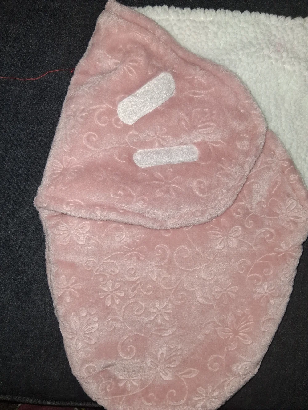 Plush Pink Floral Baby Swaddle Sack - Soft Cozy Wrap
